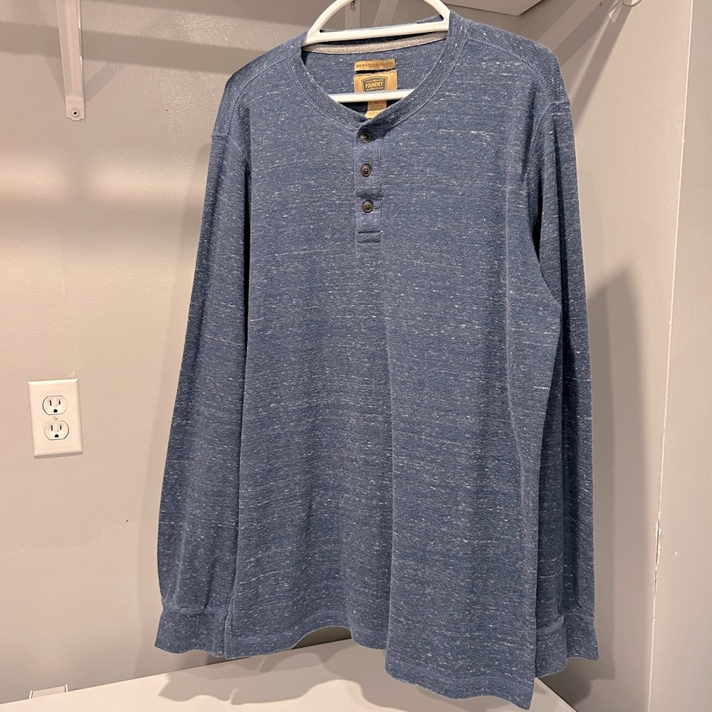 Foundry Blue Fleck Long Sleeve Henley